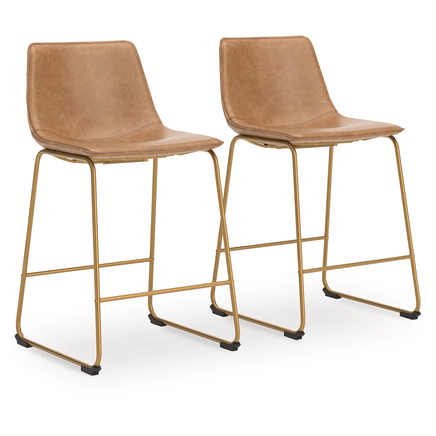 Ciabori - Toast / Gold - Upholstered Barstool (Set of 2)
