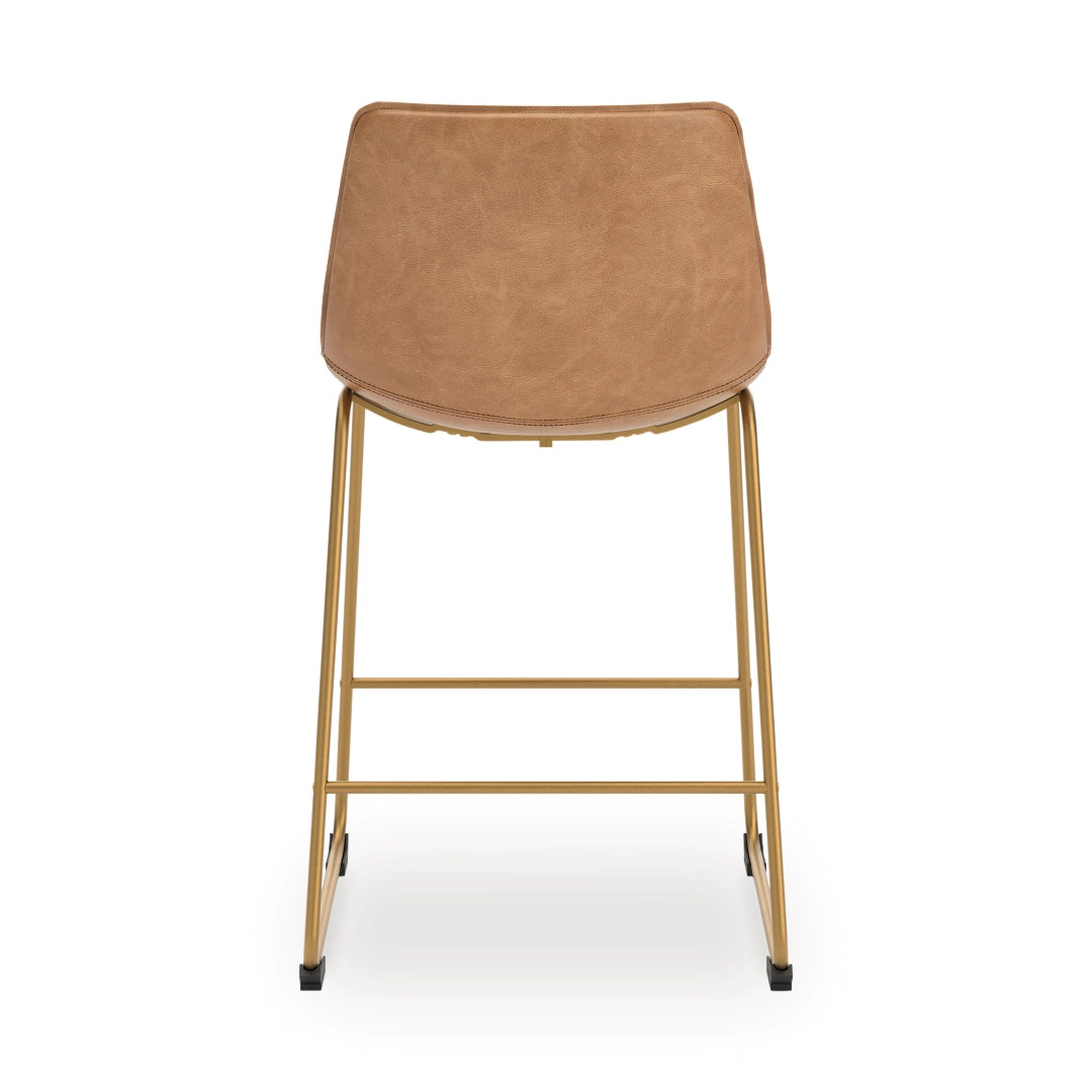 Ciabori - Toast / Gold - Upholstered Barstool (Set of 2)