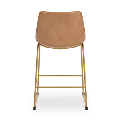 Ciabori - Toast / Gold - Upholstered Barstool (Set of 2)