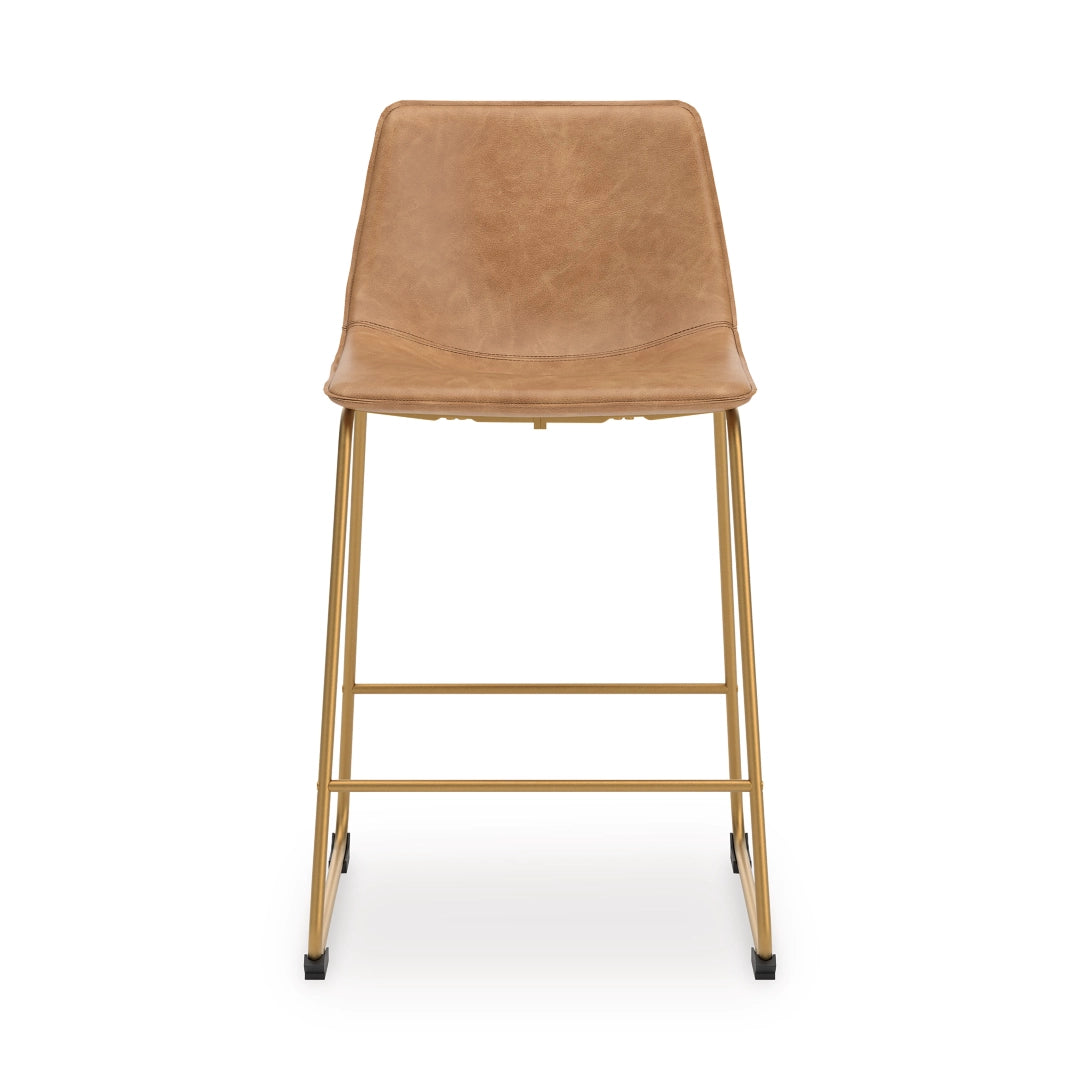 Ciabori - Toast / Gold - Tall Upholstered Barstool (Set of 2)