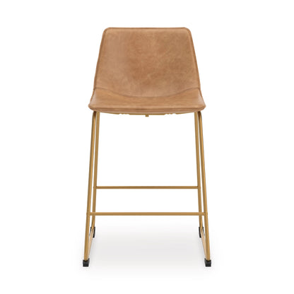 Ciabori - Toast / Gold - Tall Upholstered Barstool (Set of 2)