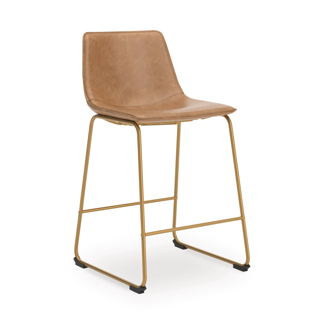 Ciabori - Toast / Gold - Tall Upholstered Barstool (Set of 2)