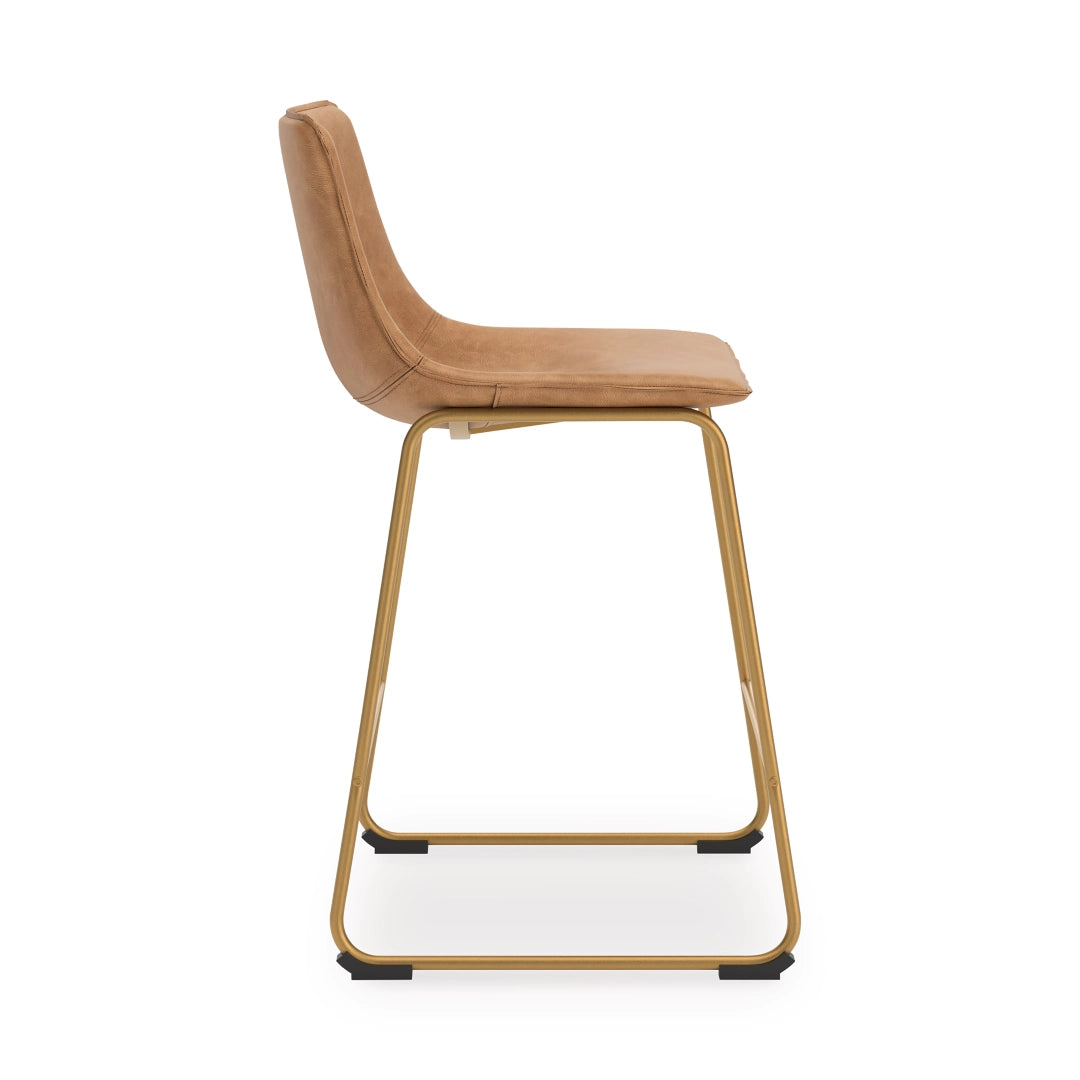 Ciabori - Toast / Gold - Tall Upholstered Barstool (Set of 2)