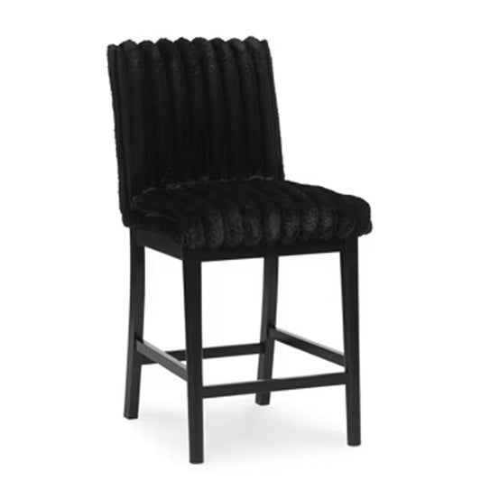 Mervannie - Upholstered Barstool (Set of 2) - Black