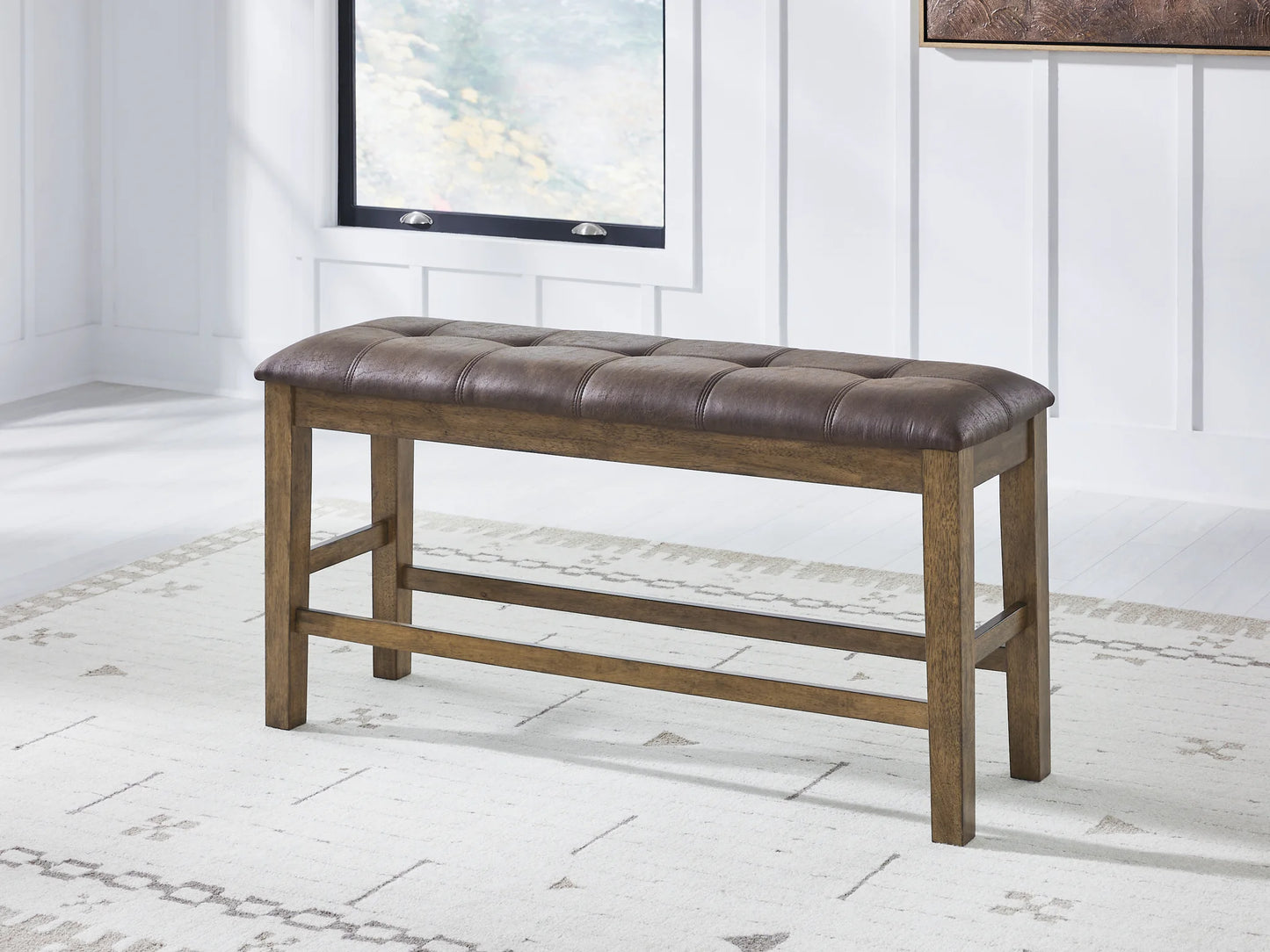 Urbinforte - Light Brown - Double Counter Height Upholstered Bench