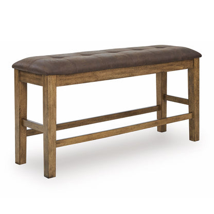 Urbinforte - Light Brown - Double Counter Height Upholstered Bench