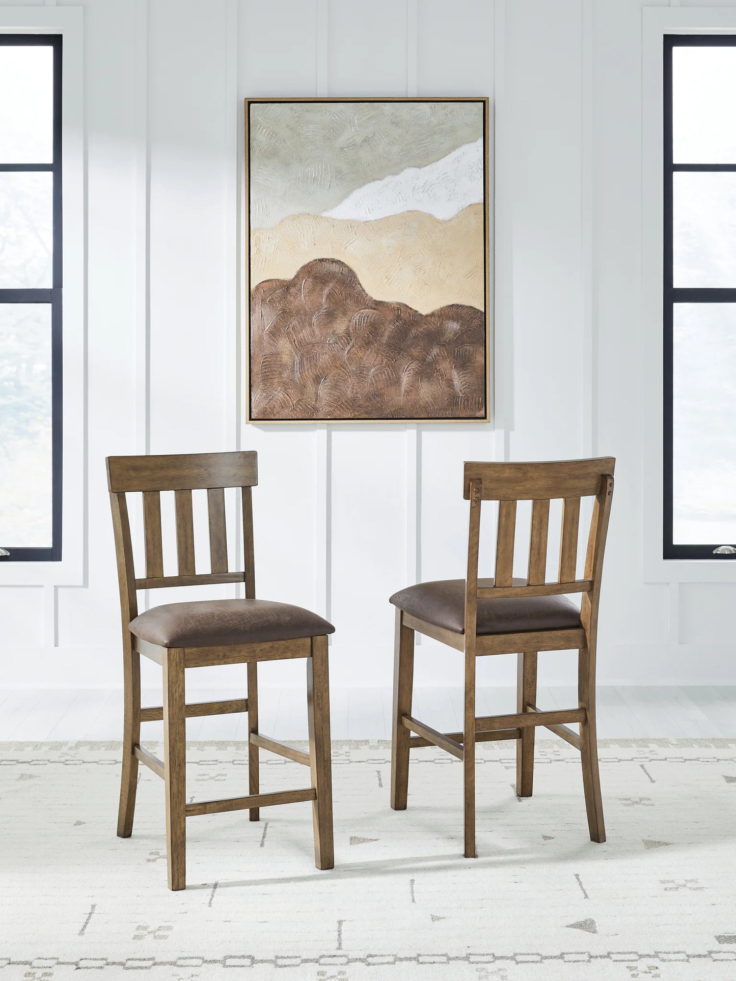 Urbinforte - Light Brown - Upholstered Barstool (Set of 2)