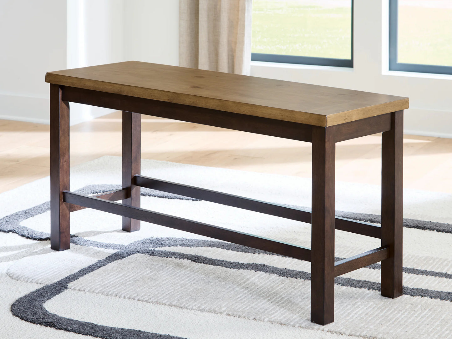 Rylandeen - Light Brown / Dark Brown - Double Counter Height Bench