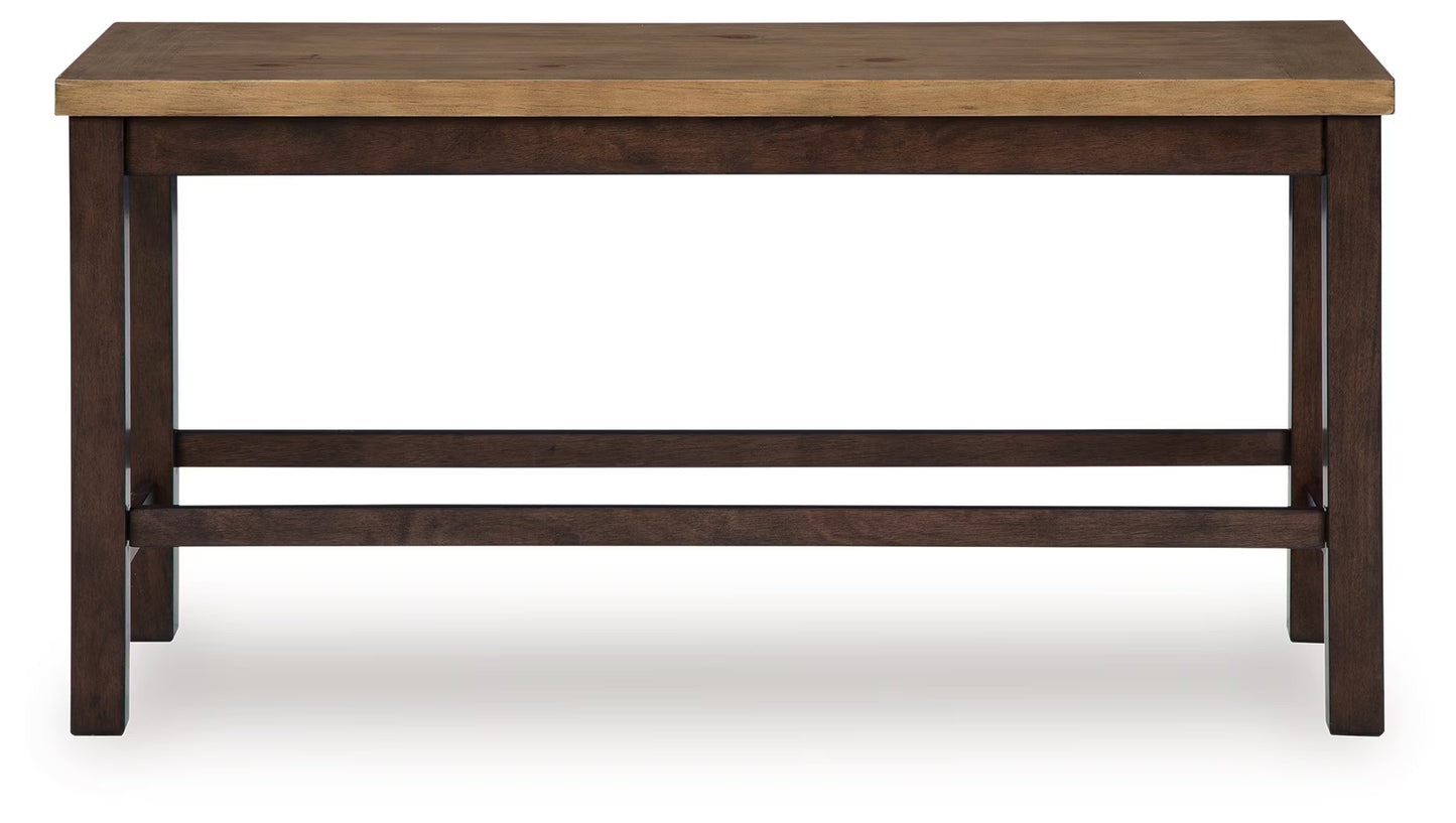 Rylandeen - Light Brown / Dark Brown - Double Counter Height Bench