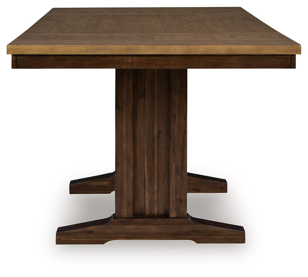 Rylandeen - Light Brown / Dark Brown - Rectangular Dining Room Counter Height Extension Table