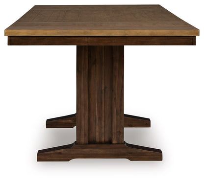 Rylandeen - Light Brown / Dark Brown - Rectangular Dining Room Counter Height Extension Table