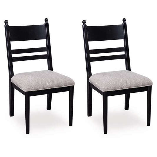 Greddinton - Black - Dining Upholstered Side Chair (Set of 2)