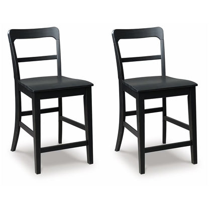Greddinton - Black - Barstool (Set of 2)