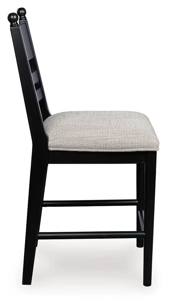Greddinton - Black - Upholstered Barstool (Set of 2)