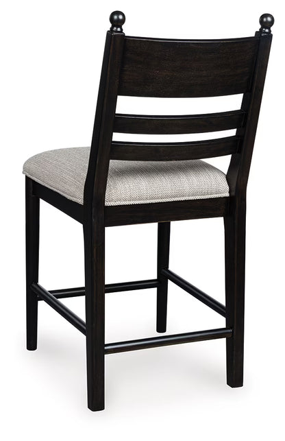 Greddinton - Black - Upholstered Barstool (Set of 2)
