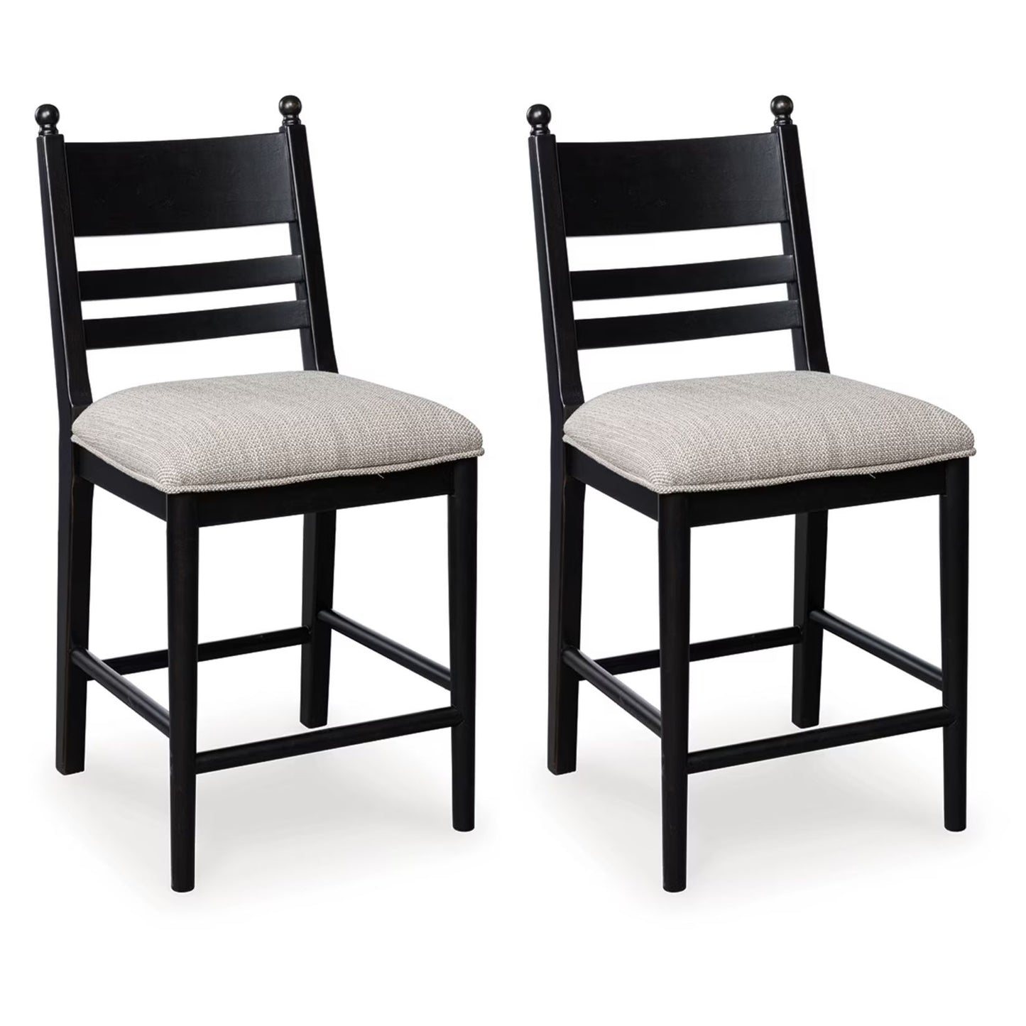 Greddinton - Black - Upholstered Barstool (Set of 2)