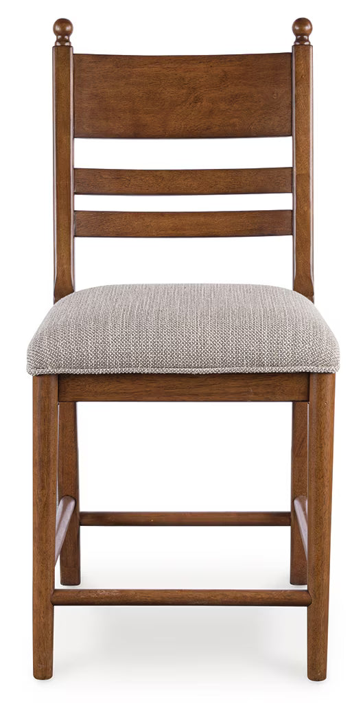 Greddinton - Brown - Upholstered Barstool (Set of 2)