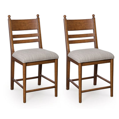Greddinton - Brown - Upholstered Barstool (Set of 2)
