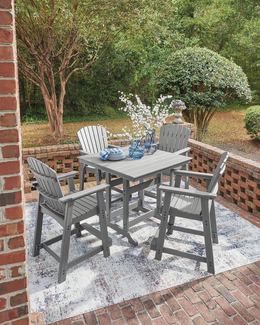 “Sanctuary Beach” Outdoor Counter Table and Four Stools