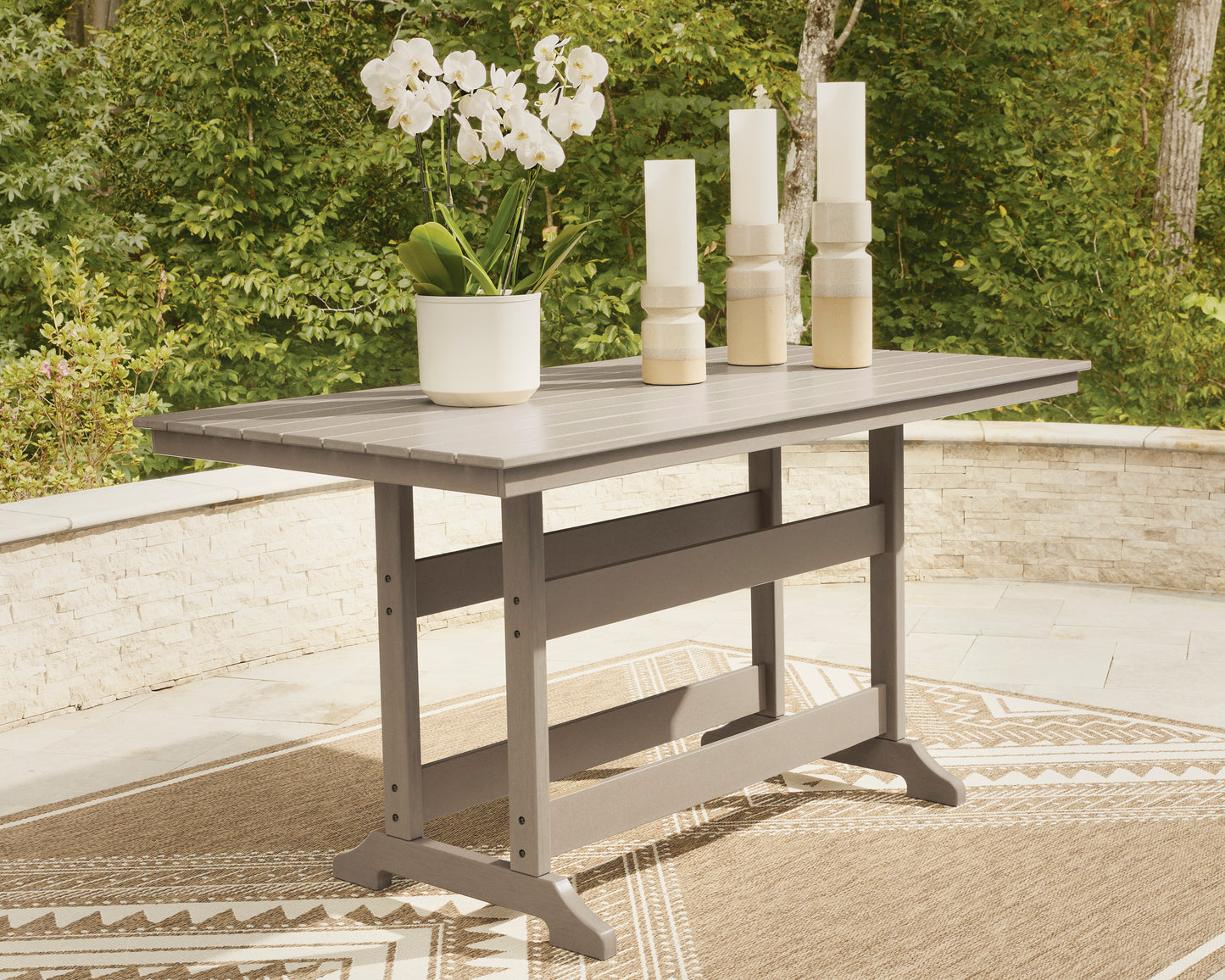 "Seackliff Beach” Outdoor Counter Table and Four Stools