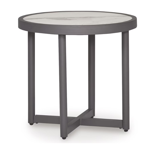 Ocean Beach - Round End Table - Gray