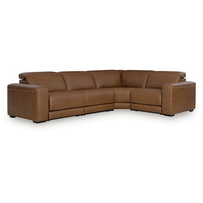 Magic Man - 4-Piece Power Reclining Sectional - Caramel