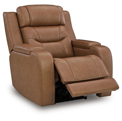 Knightington - Caramel - Power Recliner With Audio Seating