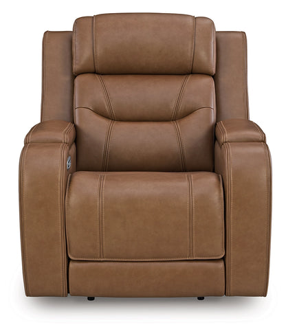 Knightington - Caramel - Power Recliner With Audio Seating