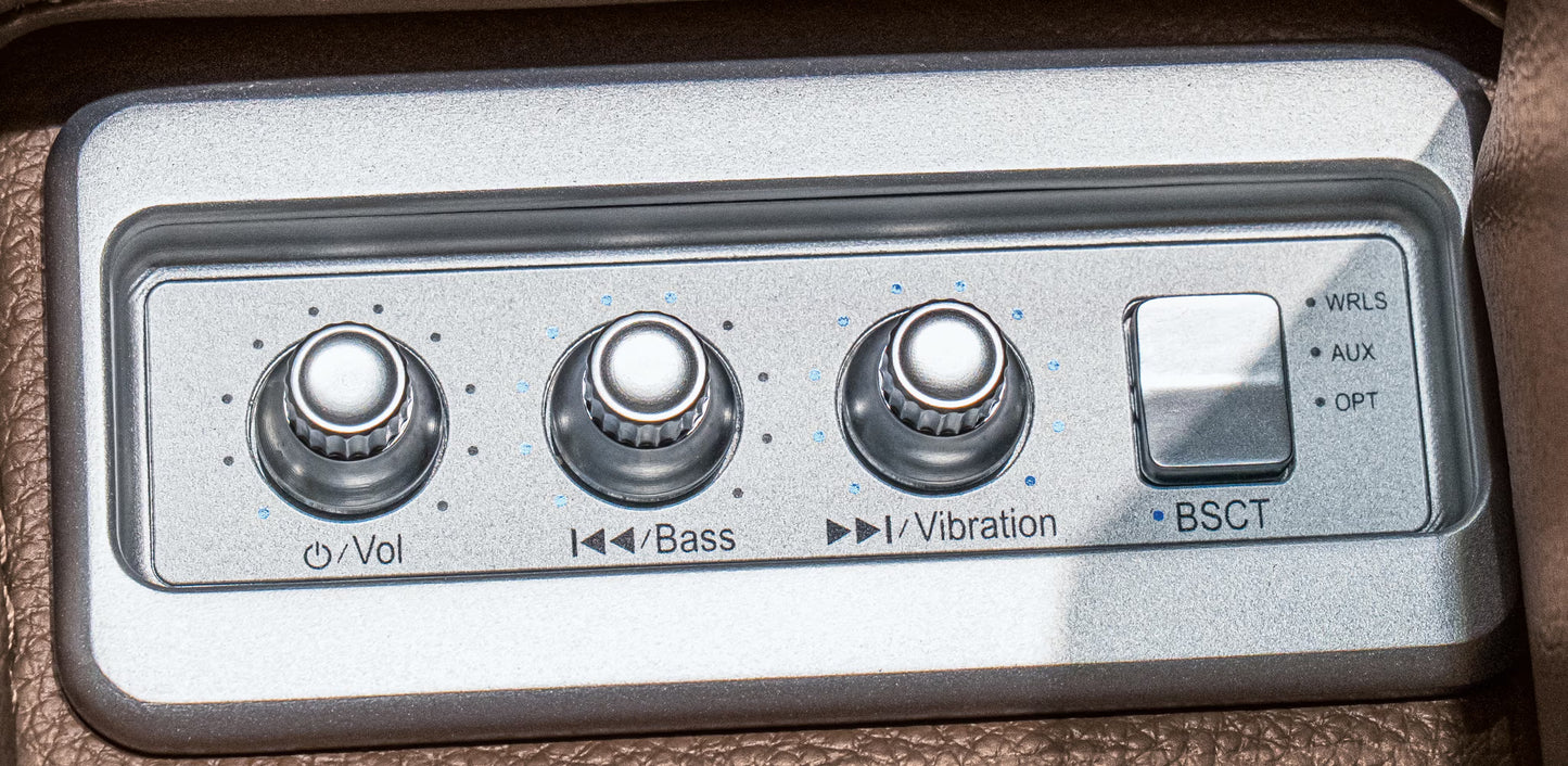 Knightington - Brown - Power Reclining Sofa With Audio Seating