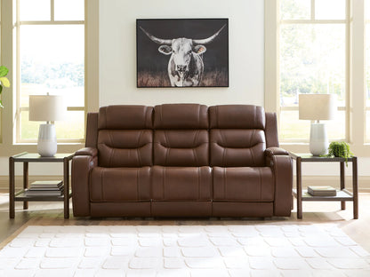 Knightington - Brown - Power Reclining Sofa With Audio Seating