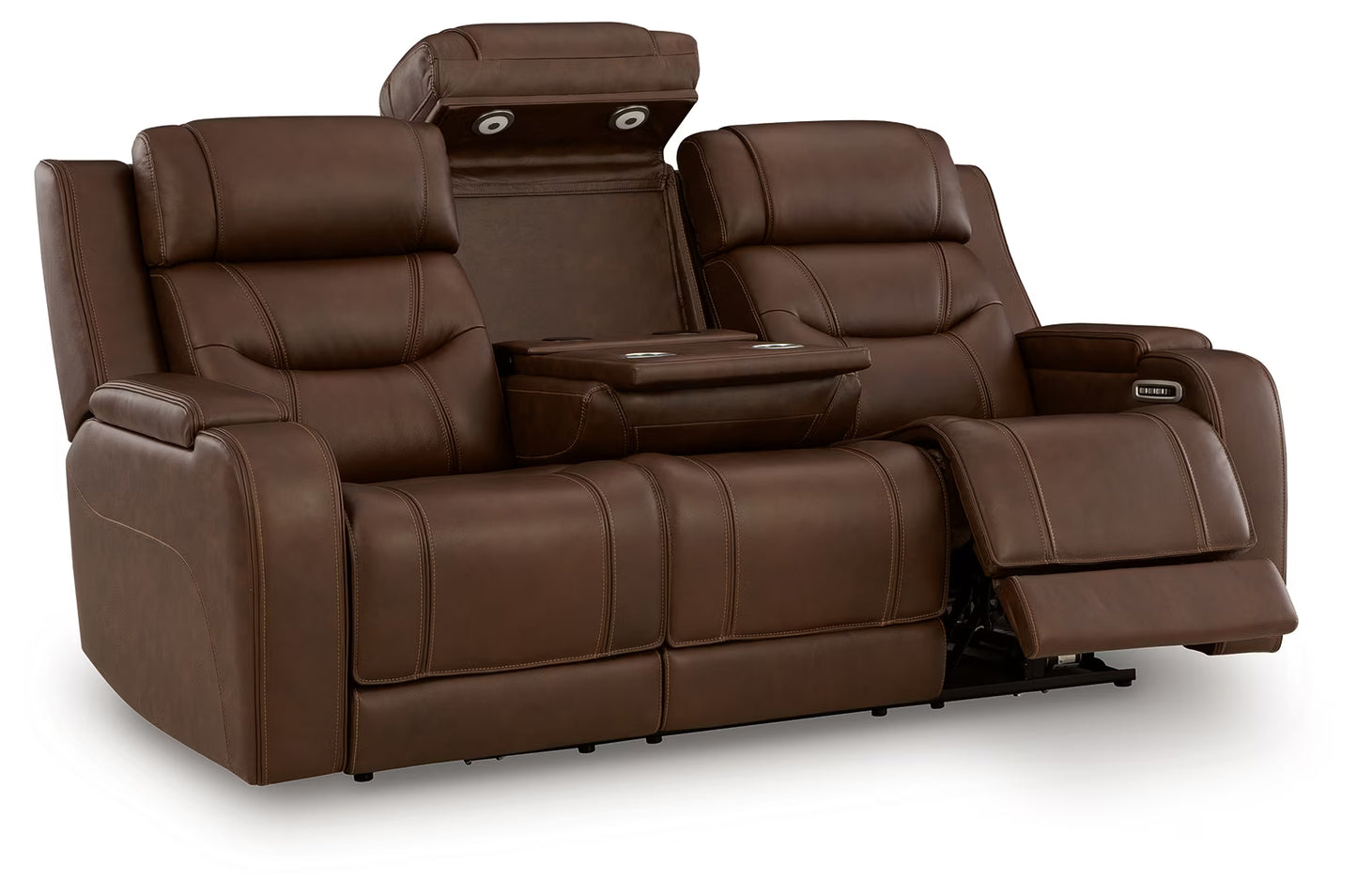 Knightington - Brown - Power Reclining Sofa With Audio Seating