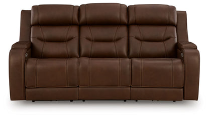 Knightington - Brown - Power Reclining Sofa With Audio Seating