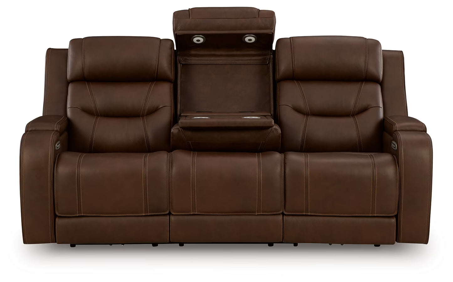 Knightington - Brown - Power Reclining Sofa With Audio Seating