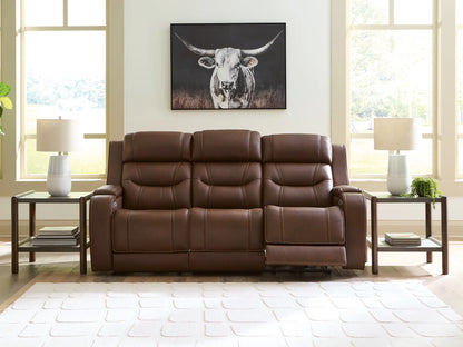 Knightington - Brown - Power Reclining Sofa With Audio Seating