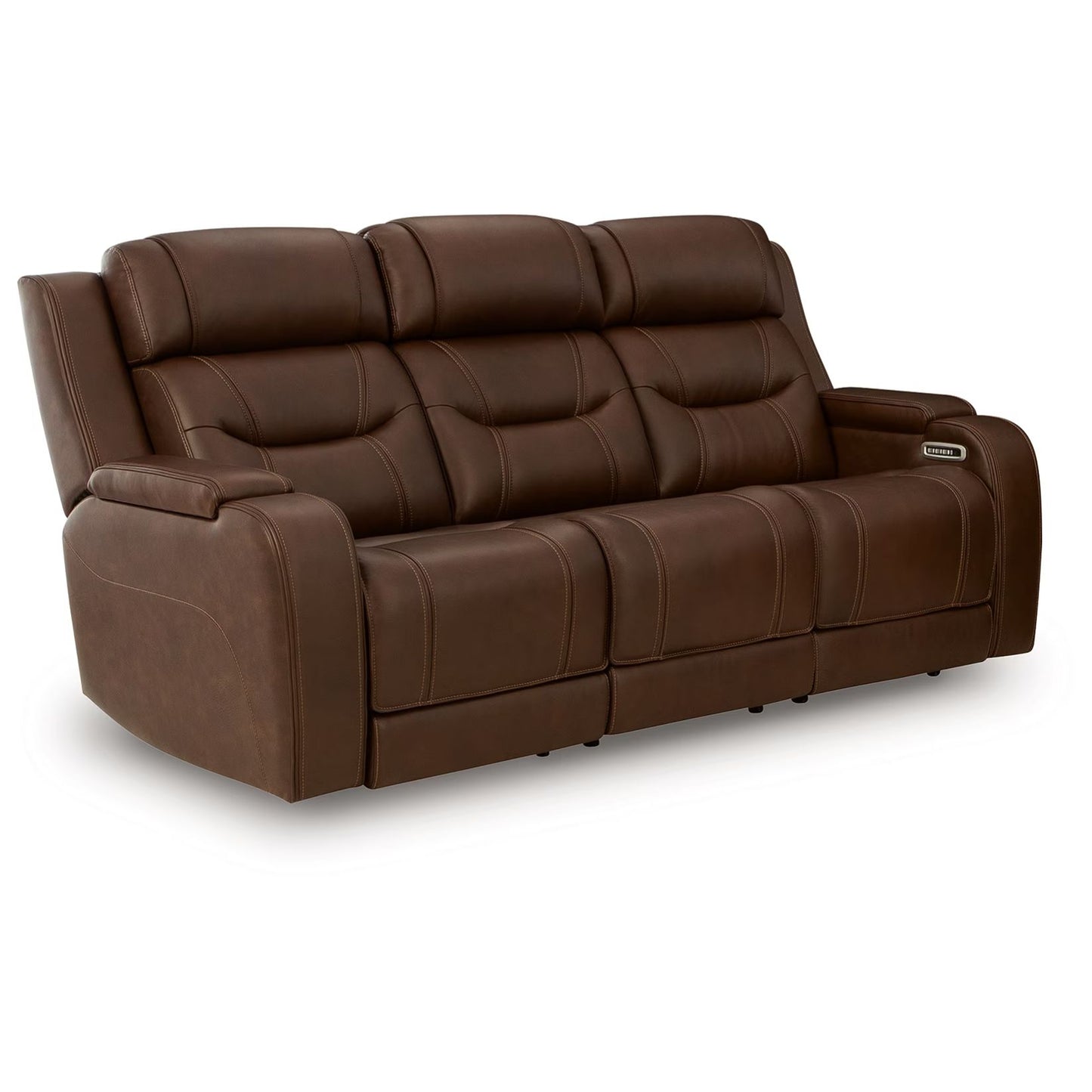 Knightington - Brown - Power Reclining Sofa With Audio Seating