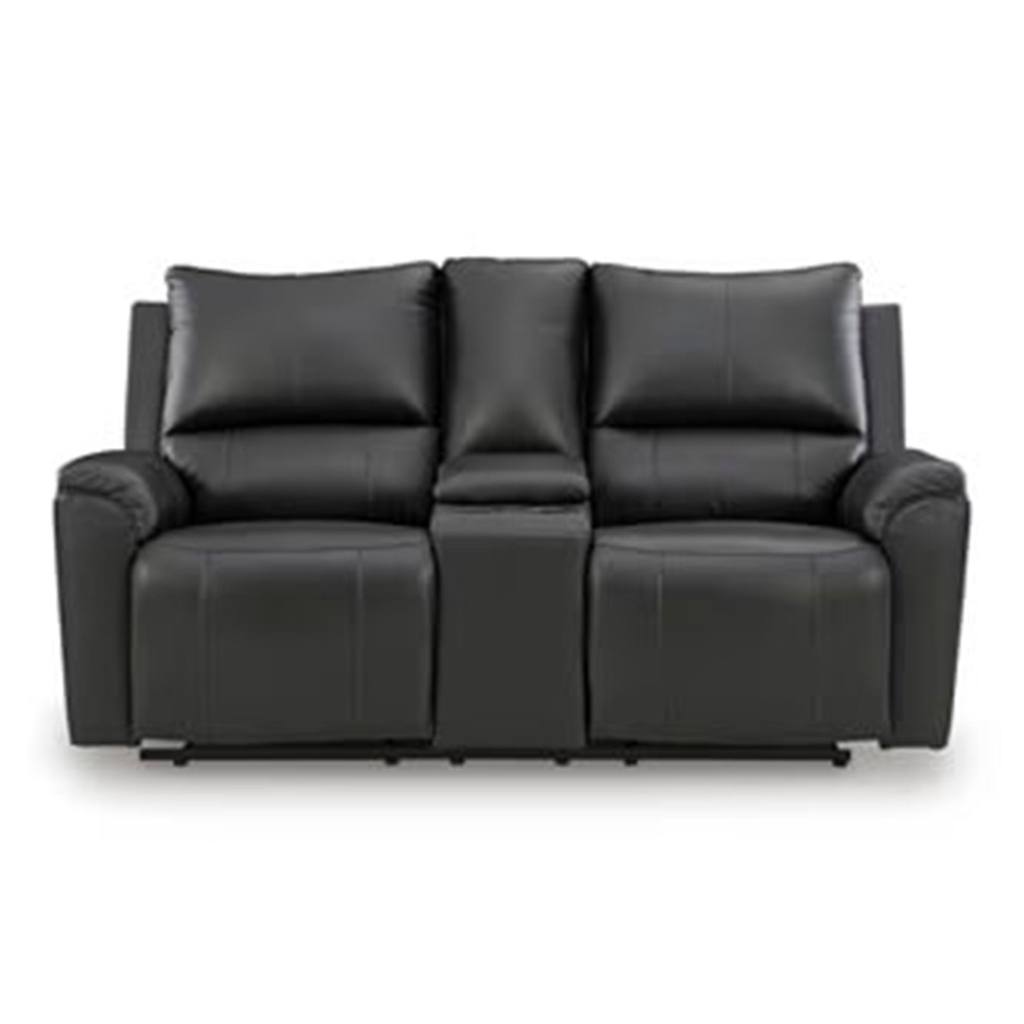 Glossmore - Black - Reclining Loveseat With Console