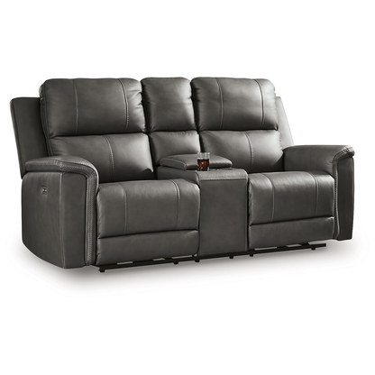 Bleckley - Anchor - Power Reclining Loveseat With Console / Adjustable Headrest