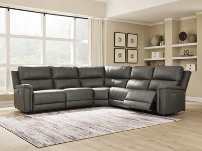 Bleckley - 5-Piece Power Reclining Sectional With RAF And LAF Recliners - Anchor