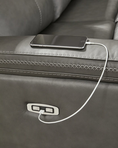 Bleckley - 5-Piece Power Reclining Sectional With RAF And LAF Recliners - Anchor