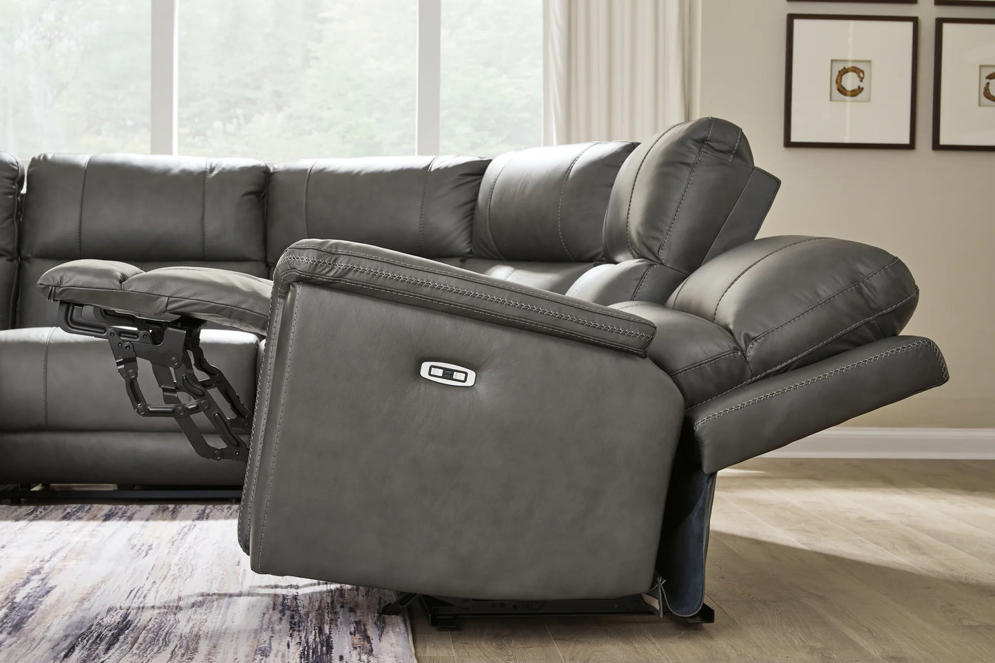 Bleckley - 5-Piece Power Reclining Sectional With RAF And LAF Recliners - Anchor
