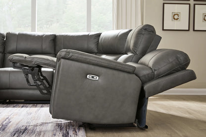 Bleckley - 5-Piece Power Reclining Sectional With RAF And LAF Recliners - Anchor