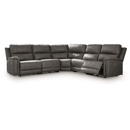 Bleckley - 5-Piece Power Reclining Sectional With RAF And LAF Recliners - Anchor