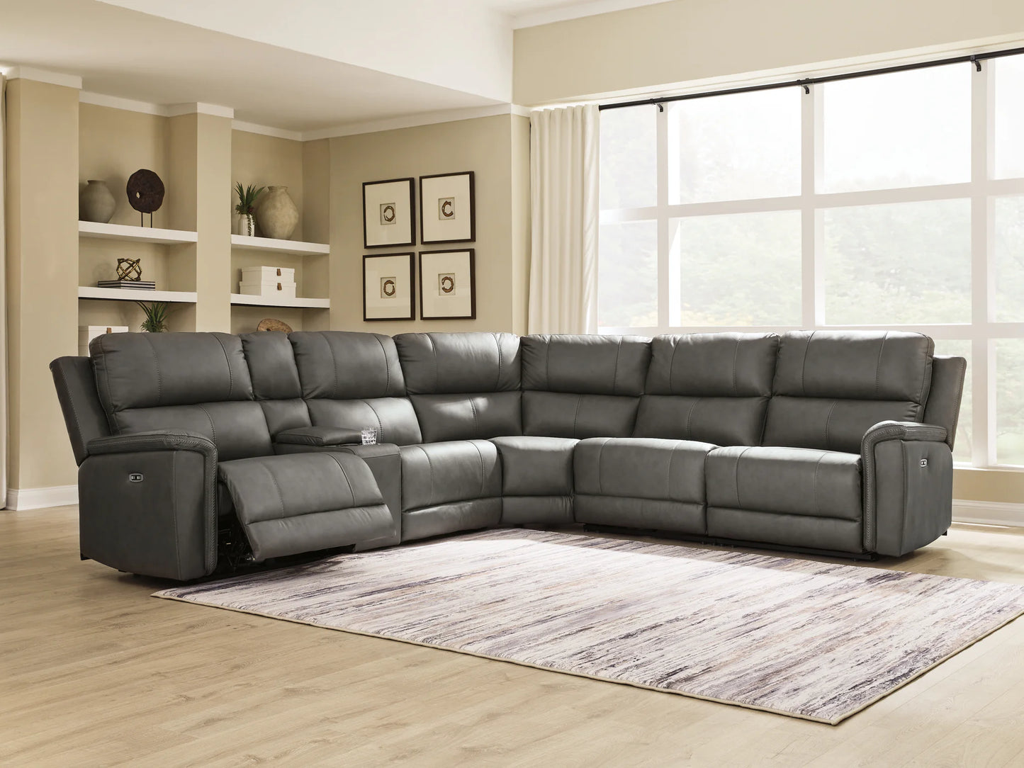 Bleckley - 6-Piece Power Reclining Sectional With LAF And RAF Recliners - Anchor