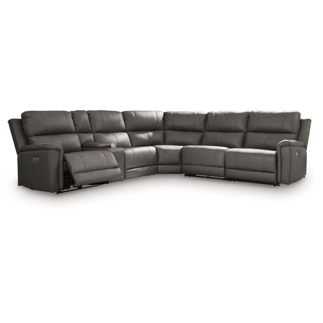 Bleckley - 6-Piece Power Reclining Sectional With LAF And RAF Recliners - Anchor
