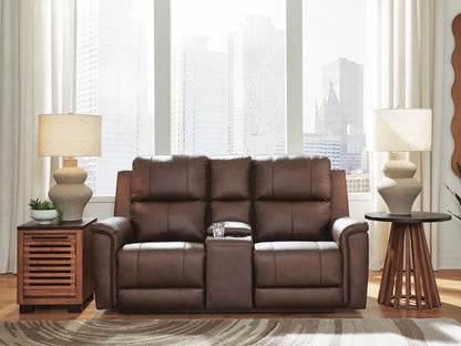 Bleckley - Power Reclining Loveseat With Console / Adjustable Headrest - Espresso