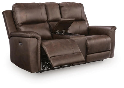 Bleckley - Power Reclining Loveseat With Console / Adjustable Headrest - Espresso