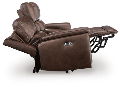 Bleckley - Power Reclining Loveseat With Console / Adjustable Headrest - Espresso
