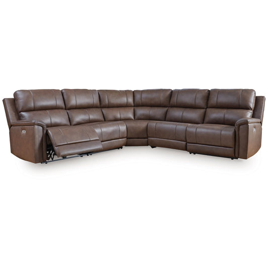 Bleckley - Espresso - 5-Piece Power Reclining Sectional With RAF And LAF Recliners