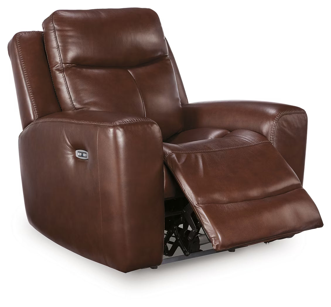 Next Move - Mahogany - Power Recliner With Adjustable Headrest