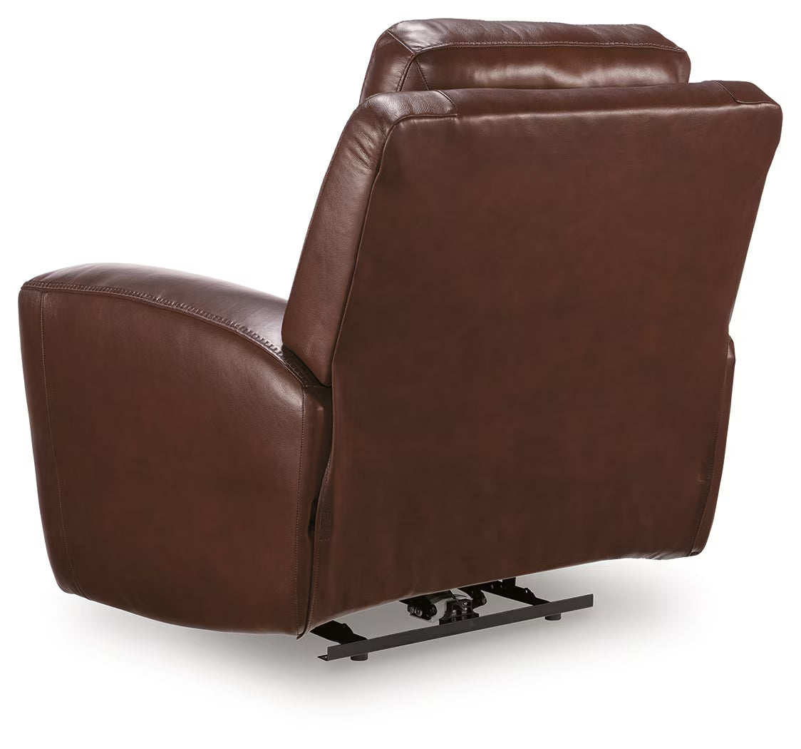 Next Move - Mahogany - Power Recliner With Adjustable Headrest